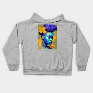 Black beautiful woman portrait 5 Kids Hoodie